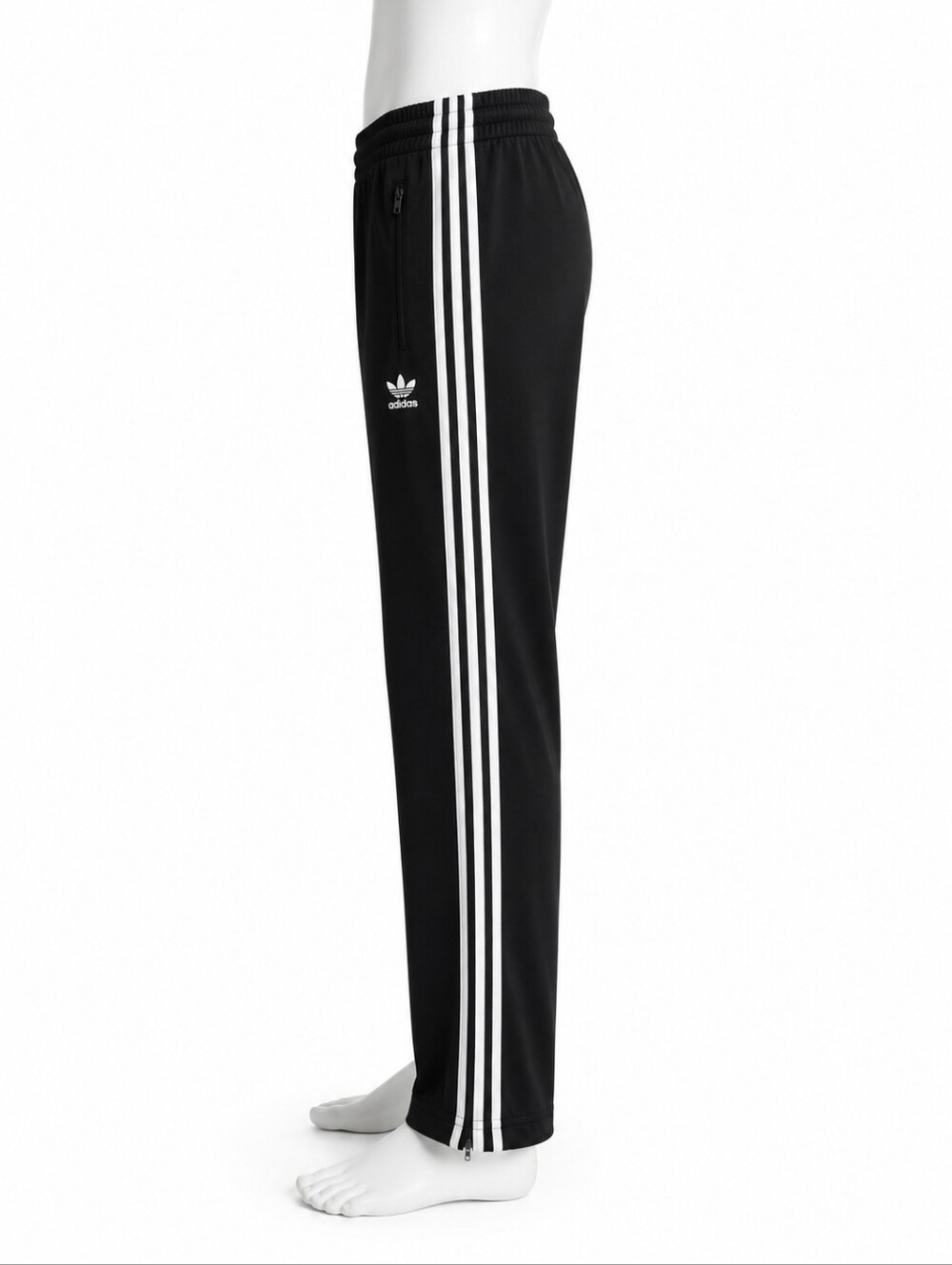 Adidas Originals Black 3 Stripe Track Pants Zip Ankle NWT Size S